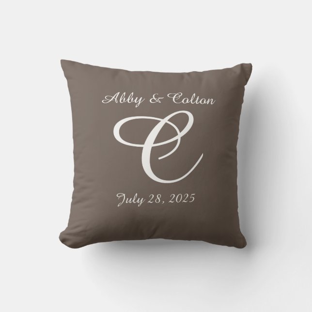 Mariage ou coussin d'anniversaire monogrammed (Recto)