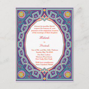 Mariage ou invitation indien musulman indou de