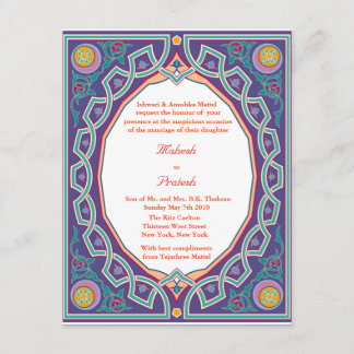 Mariage ou invitation indien musulman indou de