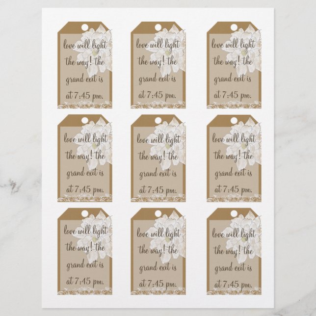 Mariage papier Kraft : Balises préférées Sparkler (Devant)
