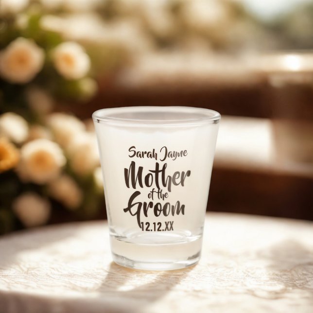 Mariage Parent Mère de la chambre de verre de tir (For the Mother of the Groom. Just add her name and your wedding date)
