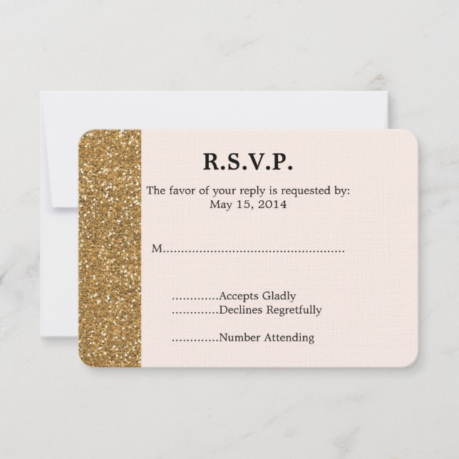 Mariage Parties scintillant or RSVP (Devant)