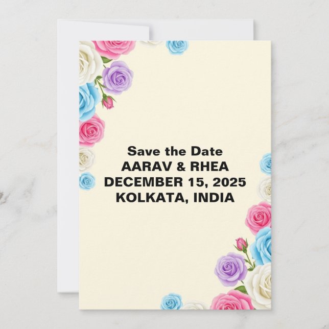 Mariage Pastel Douce Save the Date (Devant)