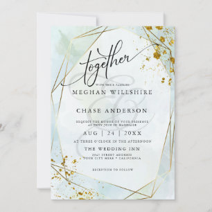 MARIAGE Pastel Dusty Blue Sage Gold Jaspé