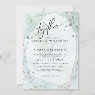 MARIAGE   Pastel Dusty Blue Sage Silver Jaspé