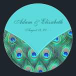 Mariage Peacock bleu turquoise Faveur Étiquette<br><div class="desc">Elégant vert émeraude, bleu royal et plumes de paon turquoise mariage carré privilégient les étiquettes. Étiquettes violets paons. stickers mariage paon turquoise. Mariage bleu turquoise pour les étiquettes. Le mariage de paon favorise les étiquettes. Des autocollants de mariage Peacock. Étiquettes de mariage bleu paon turquoise. Customisez avec votre choix de...</div>
