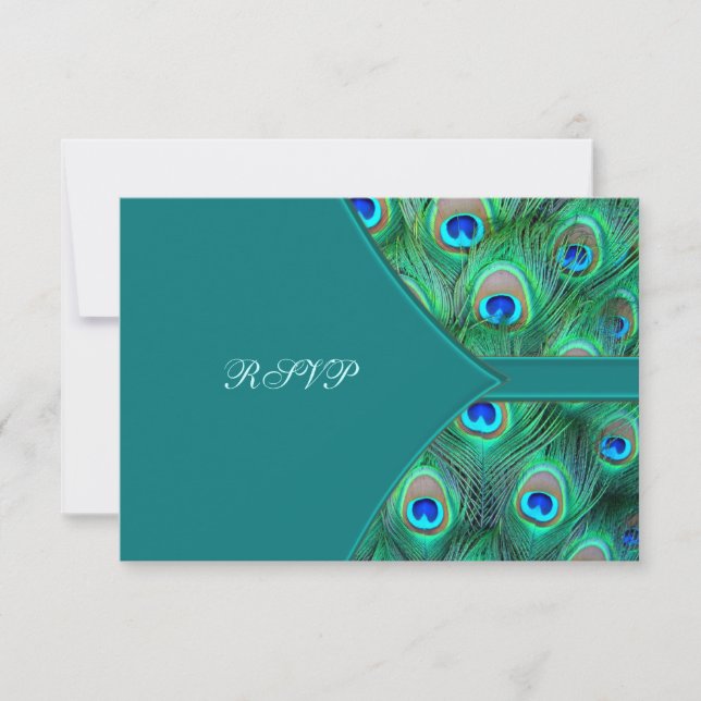 Mariage Peacock Elegant Peacock turquoise RSVP (Devant)