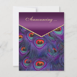Mariage Peacock Plum violet Faire-part
