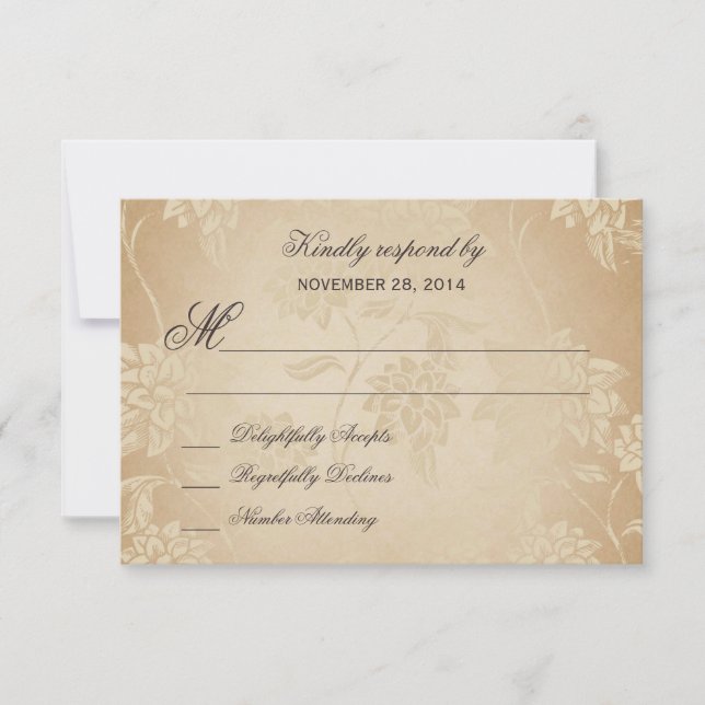 Mariage Peacock vintage RSVP 1.0 (Devant)