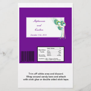Mariage Peacock violet moderne Grande barre de bon