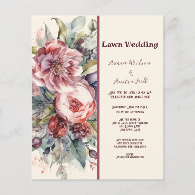 MARIAGE PEONNES Vintages ROUGES ET BOURGOGNE (Devant)