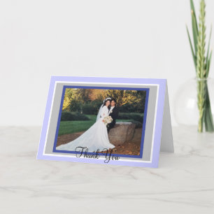 Mariage Periwinkle Monogramme Photo Merci Cartes