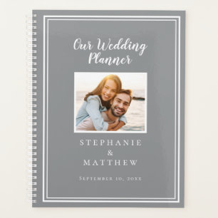 Mariage Personnalisé avec Photo Simple Gris & Blan