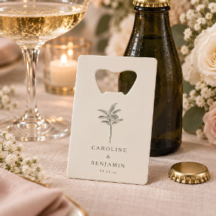 Mariage personnalisé minimaliste écru arbre palmie