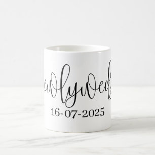 Mariage personnalisé monochromatique Date Mug