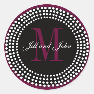 Mariage Personnalisé Monogramme & Noms Étiquette d
