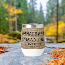 Mariage personnalisé rustique burlap motif nature