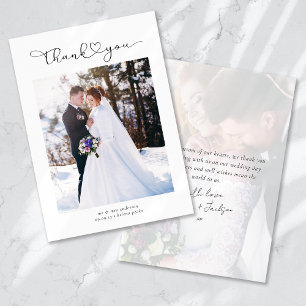 Mariage Photo avec écriture Merci cœur