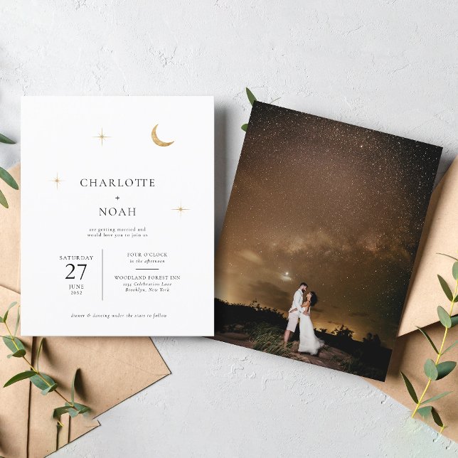 MARIAGE photo BUDGET Céleste de lune d'or étoiles (Créateur téléchargé)