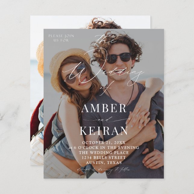 Mariage photo Budget Légèrement teinté (Devant / Derrière)