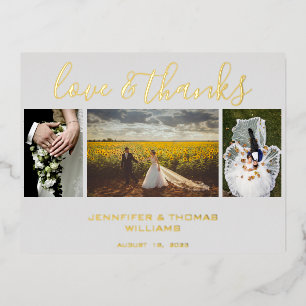 Mariage photo Collage Carte de remerciements