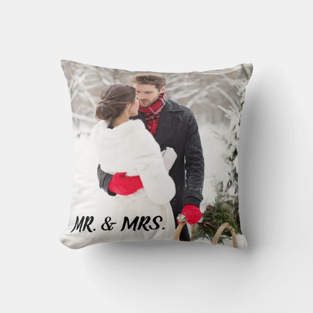Mariage Photo Coussin facilement personnalisé (Recto)