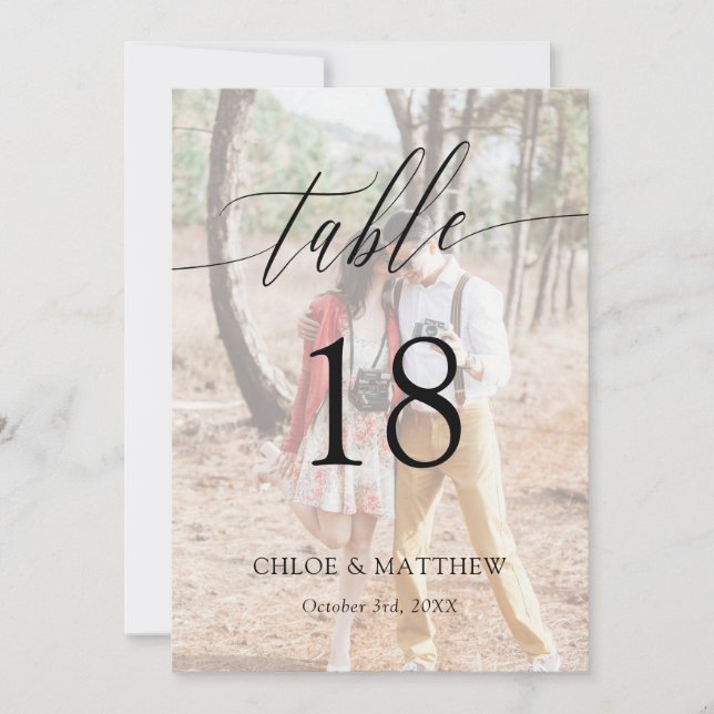 Mariage photo de calligraphie délicate Numéro de t (Devant)