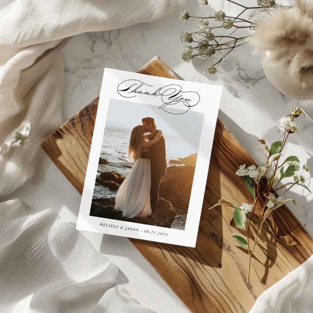 Mariage photo de Carte de remerciements de typogra (Créateur téléchargé)