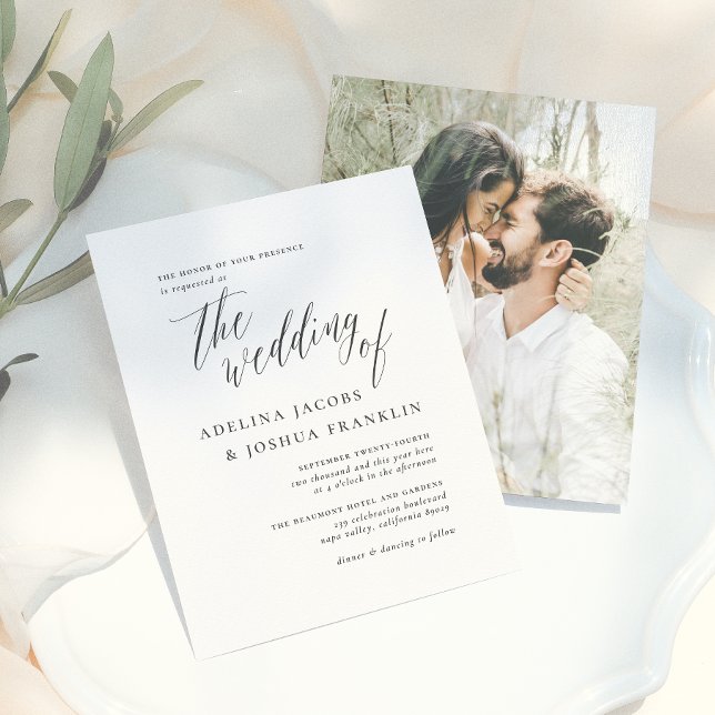 Mariage Photo de fiançailles Budget Script Noir Bl (Créateur téléchargé)