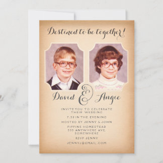 Mariage photo de l'école Invitation photo
