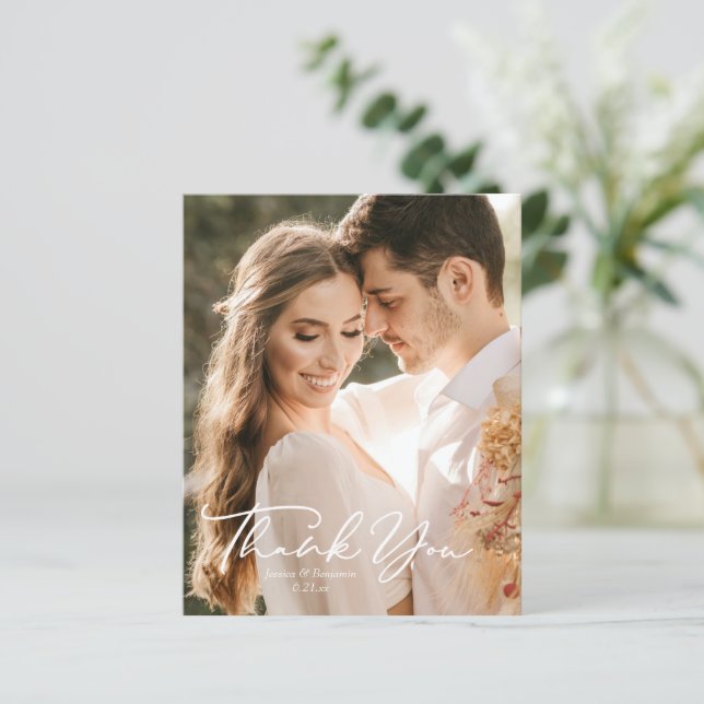 Mariage photo de script minimal simple Merci (Debout devant)