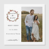 Mariage photo des baies d'hiver Enregistrer la dat