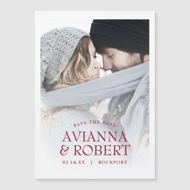 Mariage Photo Enregistrer la date Invitation magné (Devant)