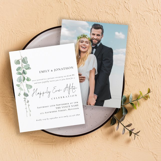 Mariage photo Eucalyptus budget heureux (Front and back view)