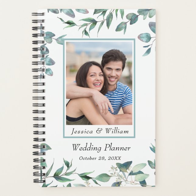 Mariage PHOTO Eucalyptus Green Watercolor (Devant)