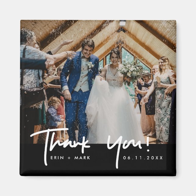 Mariage Photo Merci Favor Magnet (Devant)