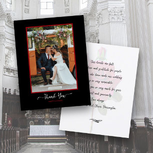Mariage Photo Merci Message Noir Rouge