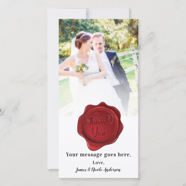 Mariage Photo Merci Red Wax Seal (Devant)