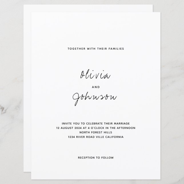 MARIAGE photo minimaliste BUDGET (Devant / Derrière)