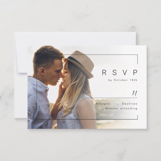 Mariage photo minimaliste chic moderne RSVP (Devant)