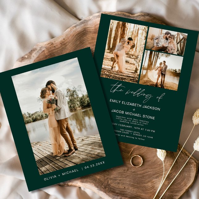 Mariage photo minimaliste Emerald Green (Créateur téléchargé)