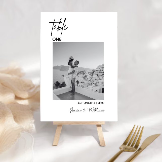 Mariage photo minimaliste moderne | Carte Numéros  (Créateur téléchargé)