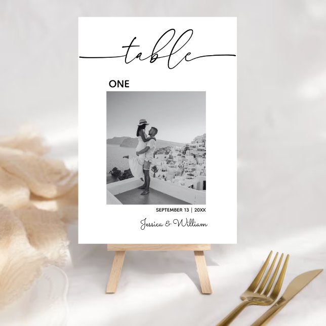 Mariage photo minimaliste moderne | Carte Numéros  (Créateur téléchargé)