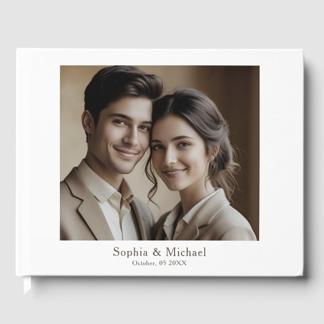 Mariage photo minimaliste moderne Modèle de livre  (Recto)