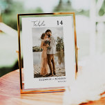 Mariage photo minimaliste moderne Numéro de table<br><div class="desc">Design moderne et élégant imprimé Moderne Script minimal Moderne Mariage photo Numéro de tableau Carte qui peut être customisé avec votre texte et ajouter chaque carte numéro de tableau à votre panier, un par un. Cliquez sur le bouton "Customiser" et utilisez notre outil de conception pour modifier ce modèle. Découvrez...</div>
