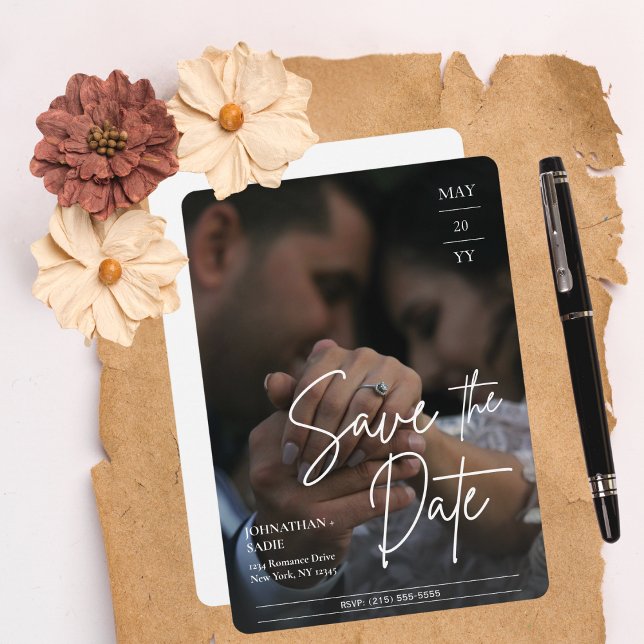 Mariage photo moderne élégant Enregistrer la date (Créateur téléchargé)