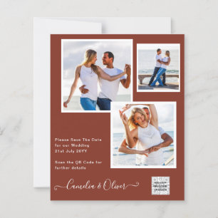 Mariage PHOTO moderne Inviter QR CODE RSVP Cinnamo