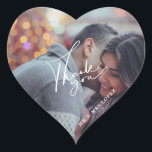 Mariage photo moderne Merci Favoriser Stickers<br><div class="desc">Customisez ces faveurs de mariage merci stickers avec votre photo préférée et vos noms.</div>