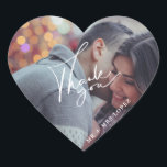 Mariage photo moderne Merci Favoriser Stickers<br><div class="desc">Customisez ces faveurs de mariage merci stickers avec votre photo préférée et vos noms.</div>