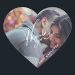 Mariage photo moderne Merci Favoriser Stickers<br><div class="desc">Customisez ces faveurs de mariage merci stickers avec votre photo préférée et vos noms.</div>